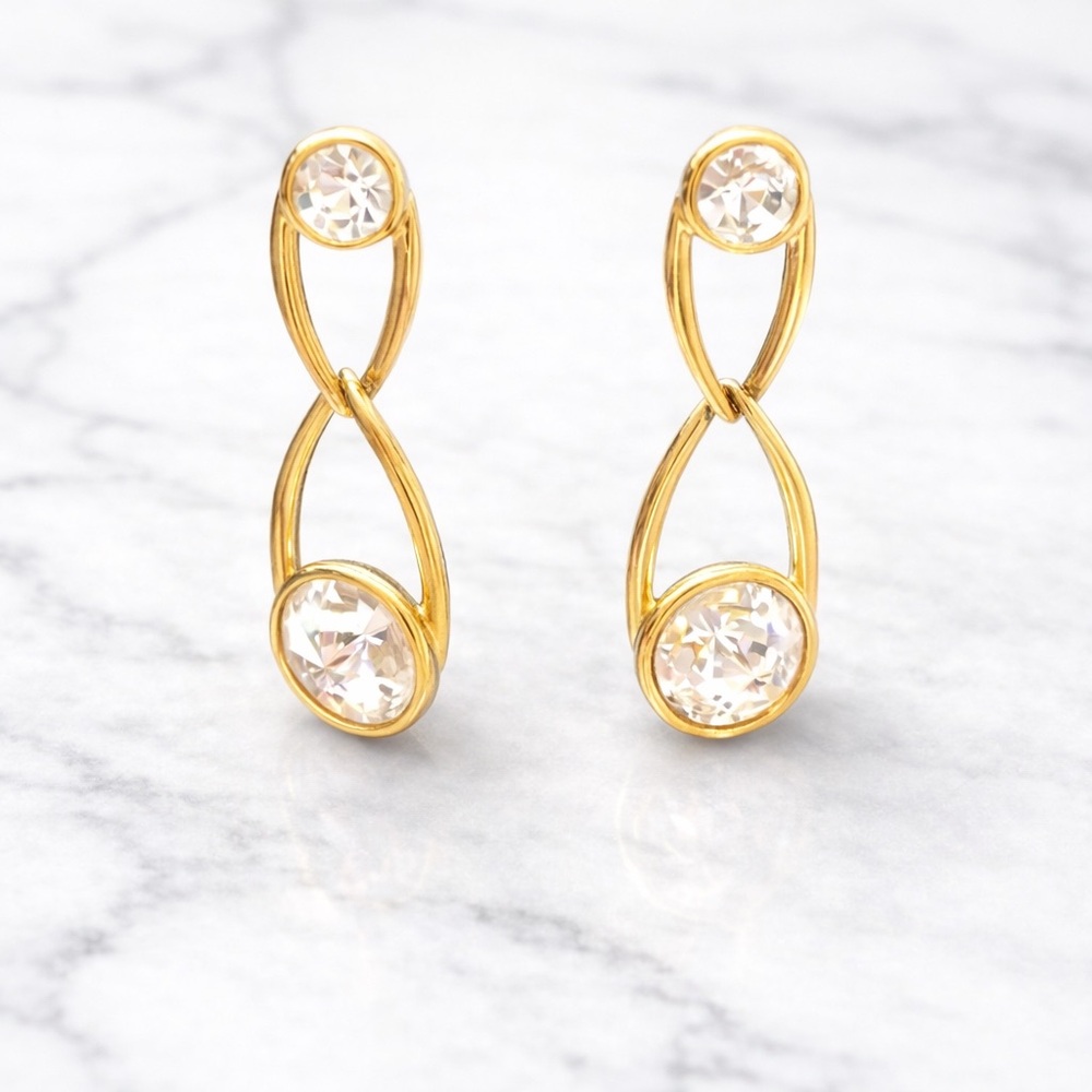 Loop To Loop Gold Tone Earrings